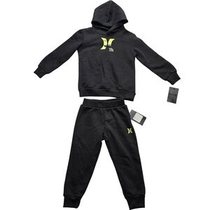 Hurley Hoodie Jogger Set Black Neon Logo 3T Streetwear